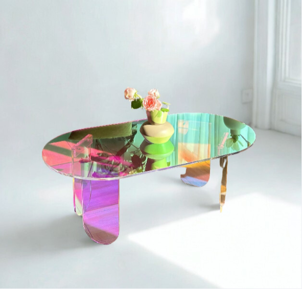 Iridescent Coffee Table - Acrylic Living Room Piece for Modern Interiors
