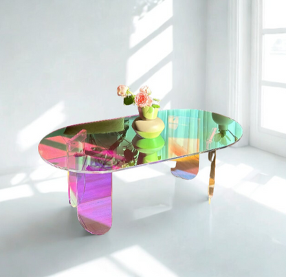 Iridescent Coffee Table - Acrylic Living Room Piece for Modern Interiors